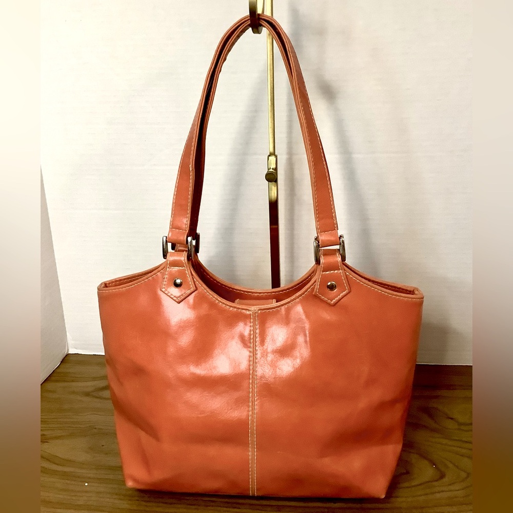 St. John's Bay Orange Leather Hobo Tote
